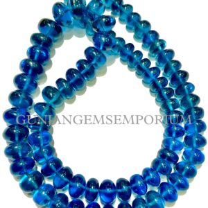 Extremely Beautiful~~AAAA+ Blue Spinel Smooth Rondelle Beads Neon Blue Spinel Gemstone Beads Spinel Smooth Beads Wholesale Blue Spinel Beads