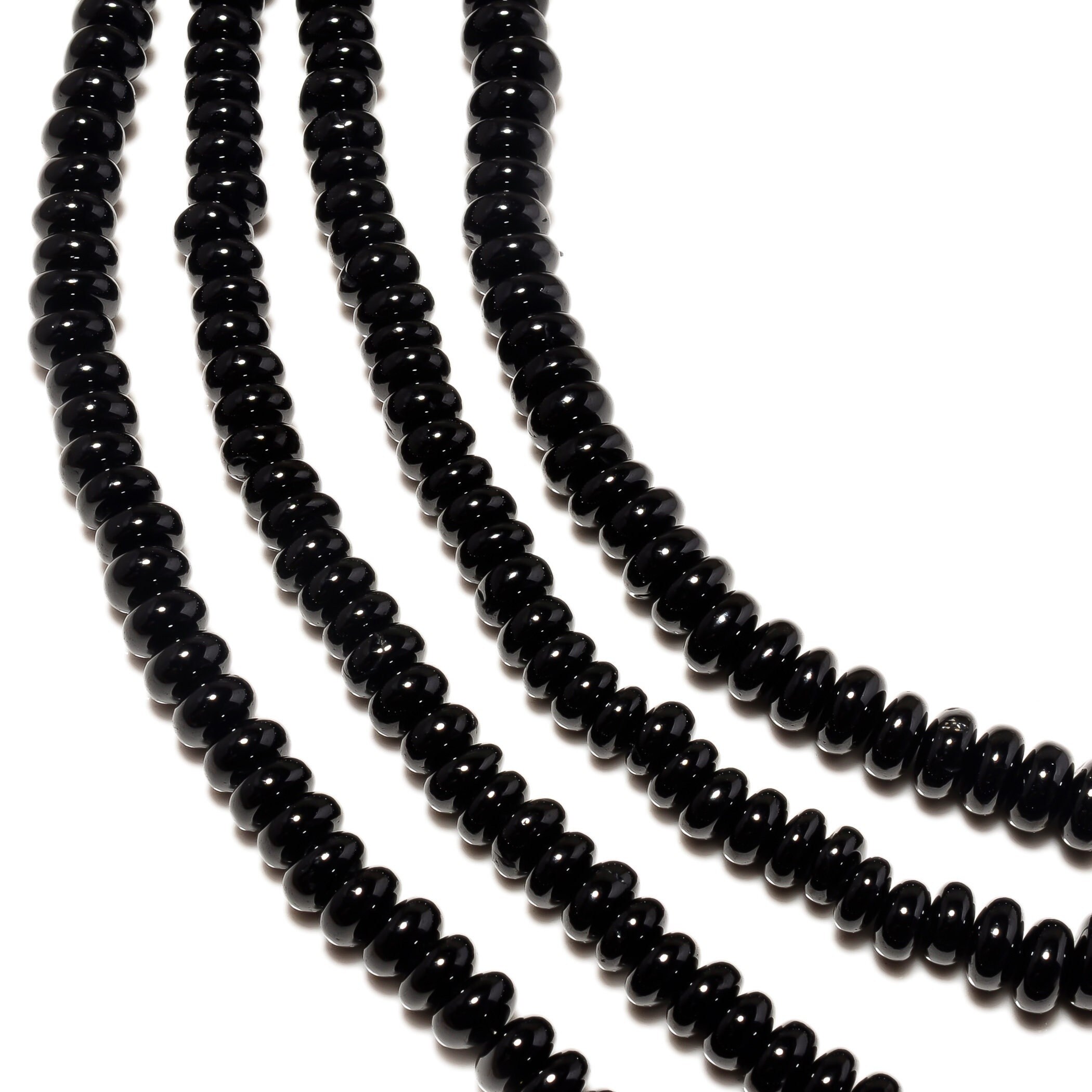 Natural Black Spinel Rondelle Beads, Smooth Rondelle Spinel Beads, 8mm/9mm/10mm Beads, 8 Inch Strand, Gds2182