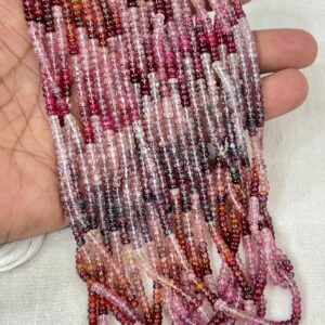 Natural Multi Spinel Smooth Rondelle Beads 4MM Approx | AAA Loose Gemstone Beads Strand | 17 Inches Jewelry Making Supplies Natural Multi Spinel Smooth Rondelle Beads 4MM Approx | AAA Loose Gemstone Beads Strand | 17 Inches Jewelry Making Supplies