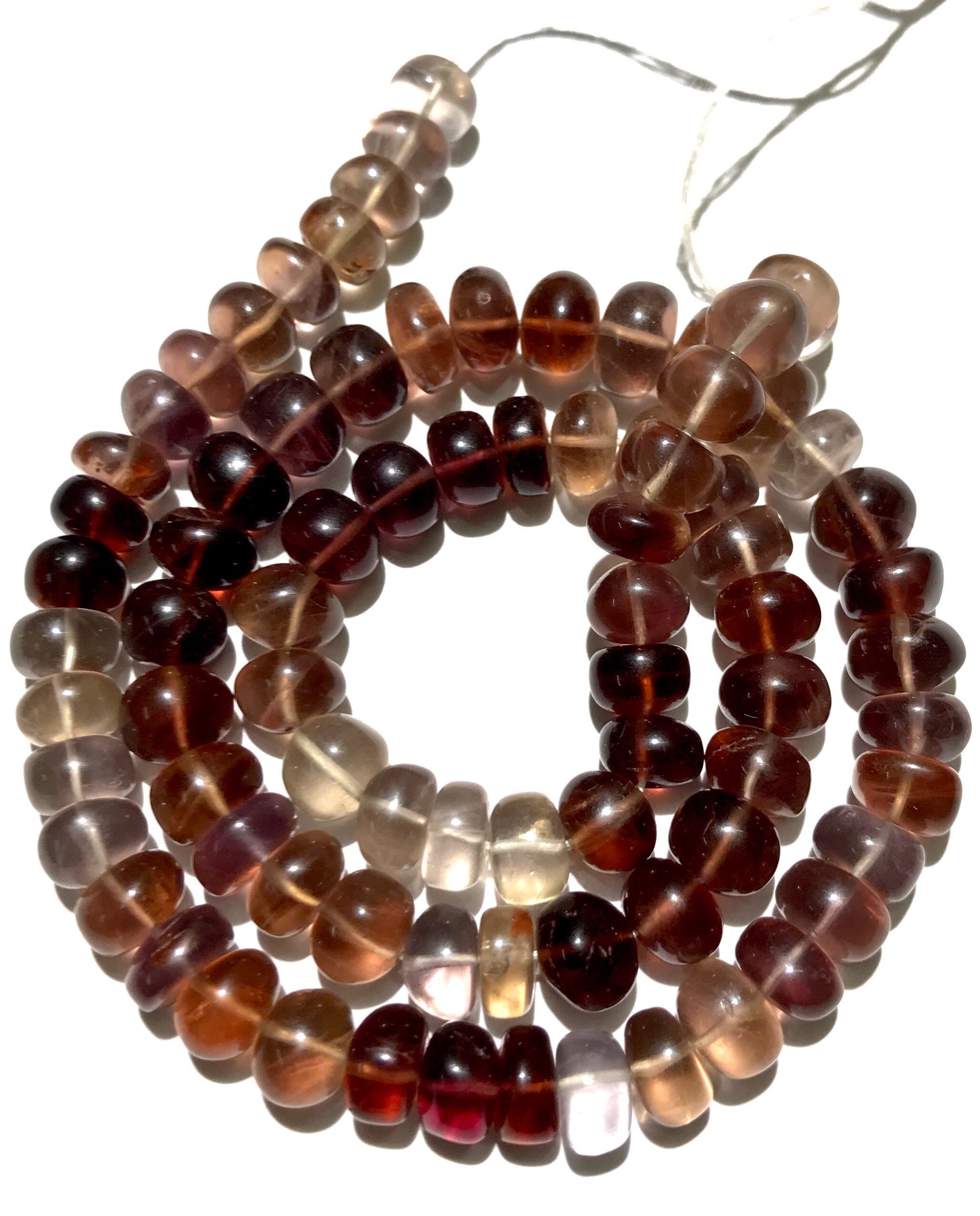 Natural Multi Spinal Smooth Rondelle Beads 7mm To 8mm Multi Spinel Rondelles 16” Multi Spinel Smooth Polished Gemstone Beads Multi Color Gem
