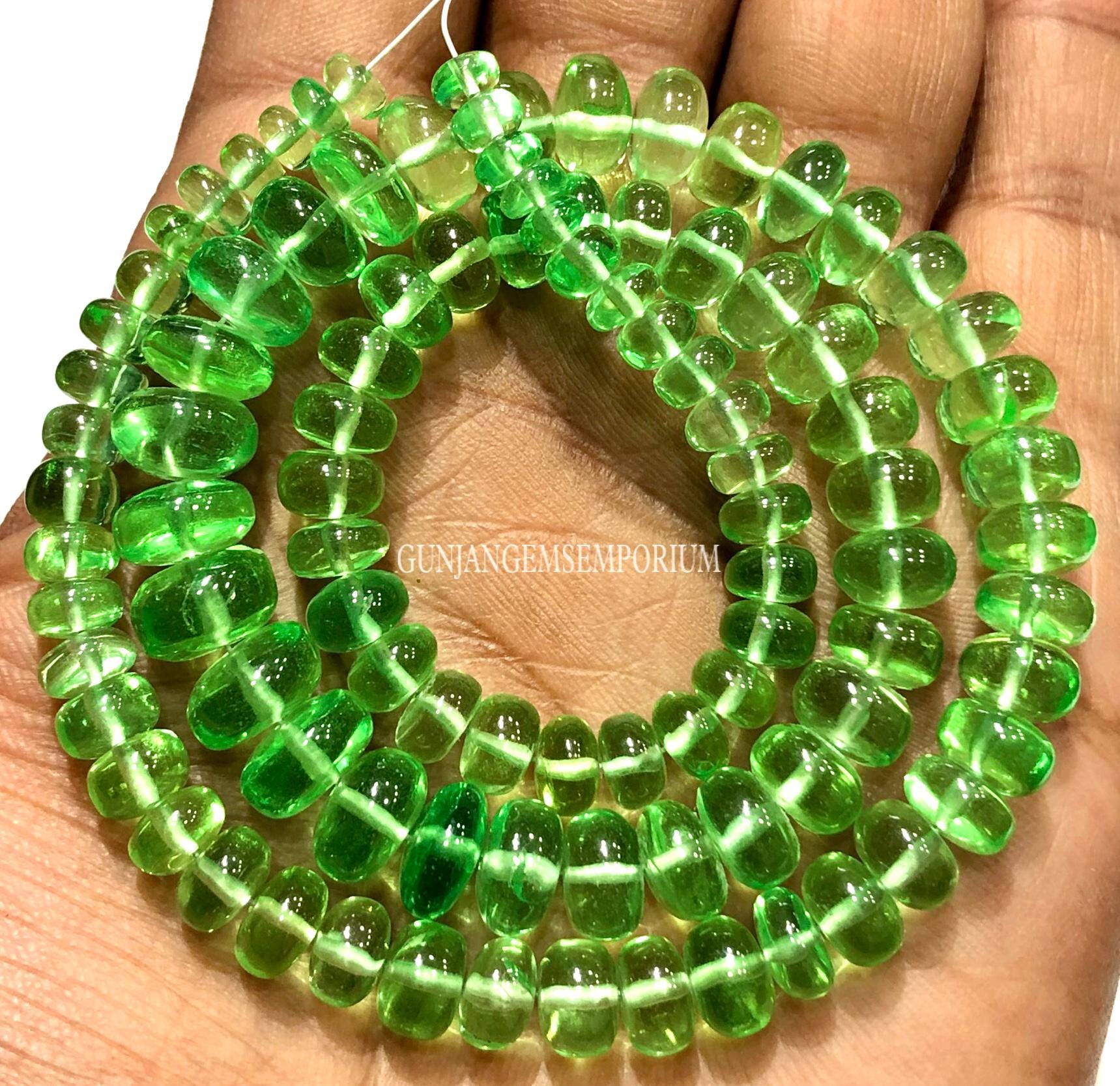 Rare Green Spinel Beads Aaaa+ Quality Beautiful Spinel Smooth Rondelle Beads Vibrant Green Spinel 5/10mm Beads Smooth Spinel Beaded Gemstone