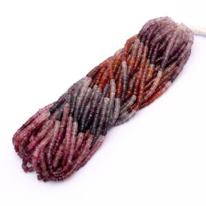 Rare Multi Spinel Gemstone 5mm Heishi Beads | 8" Strand | Natural Aaa+ Multi Spinel Semi Precious Gemstone Tyre Rondelle / Coin Spacer Beads