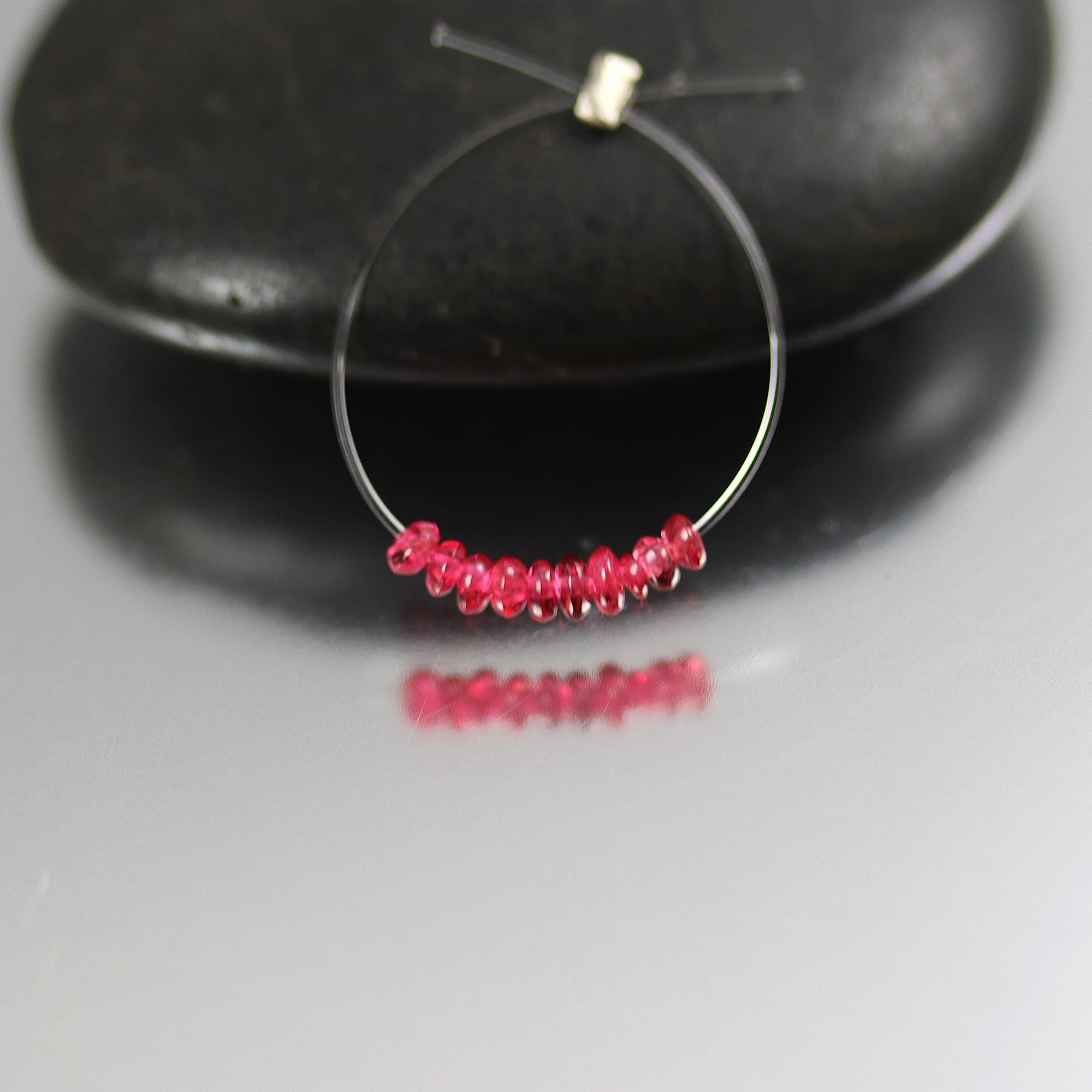 Superb And Super Tiny Smooth Red Spinel Rondelles - Set Of 10 - Red Spinel Beads - 1.5mm
