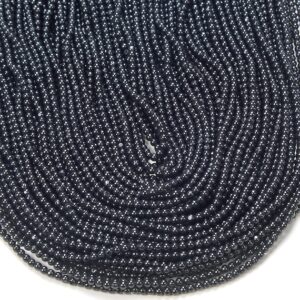 2mm Natural Black Spinel Gemstone Grade A Round Beads 15 Inch Full Strand Bulk Lot 1,2,6,12 And 50 (80016350-p59)