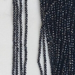 4 strands of Black SPINAL ROUND FACETTED beads 2mm 13" Each