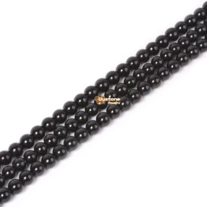 4mm Natural Black Spinel Round Loose Beads DIY Jewelry Making Strand 15.5-16"