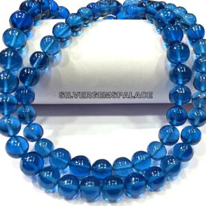 AAA+ QUALITY~~Rare Natural Blue Spinel Smooth Round Ball Beads 7-10.MM Round Beads Spinel Gemstone Beads Jewelry Making Beads Wholesale.