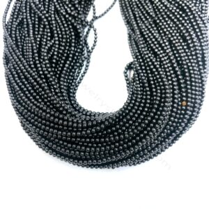 Natural Black Spinel Smooth Round 2mm 3mm 4mm 6mm Beads, Black Gemstone Beads, Black Spinel Spacer Beads, Black Semi precious Stones Beads