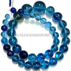 Vibrant Rare Blue Spinel Smooth Round Beads Neon Blue Colorful Spinel Polished Sphere Beads 7-11mm Gemstone Jewelry Beaded Strand