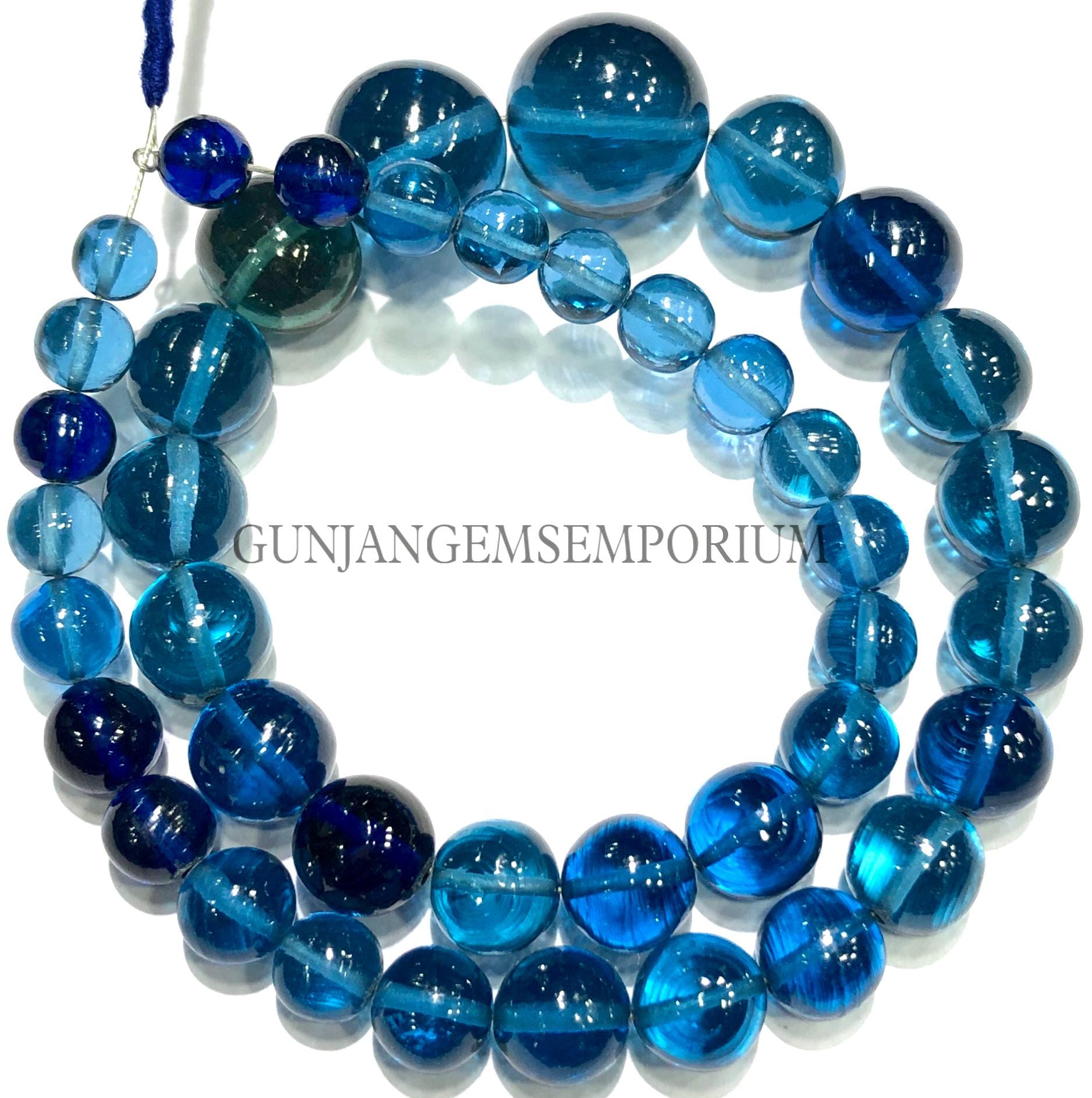 Vibrant Rare Blue Spinel Smooth Round Beads Neon Blue Colorful Spinel Polished Sphere Beads 7-11mm Gemstone Jewelry Beaded Strand