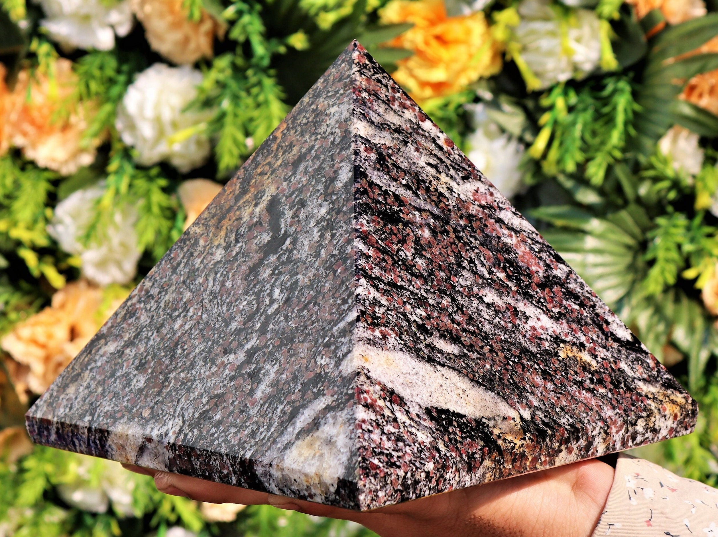 170mm Ruby Spinel Pyramid: Chakra Balancing Crystal Decor