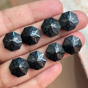 Aaa Black Spinel Gemstone: 12mm Hand Cut Carved Spinel, 4 Pairs Lot Aaa Black Spinel Gemstone: 12mm Hand Cut Carved Spinel, 4 Pairs Lot