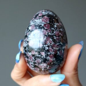 Spinel Egg Blessed Success Red Black Biotite Schist Stone Spinel Egg Blessed Success Red Black Biotite Schist Stone