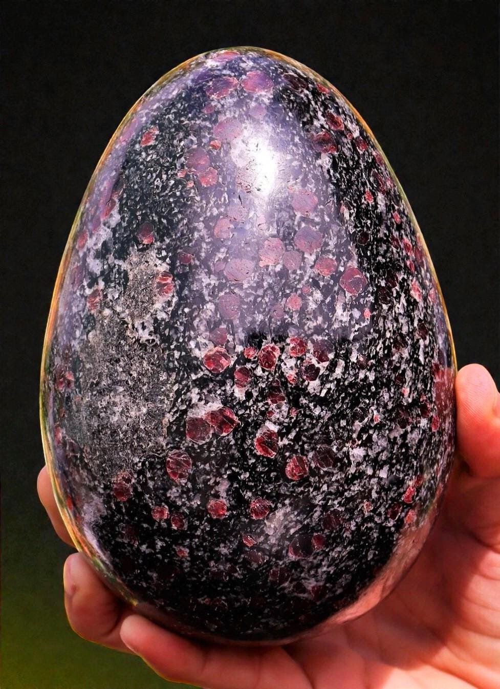 Large Pink Ruby Spinel Egg: Natural Healing Crystal Decor (145mm)