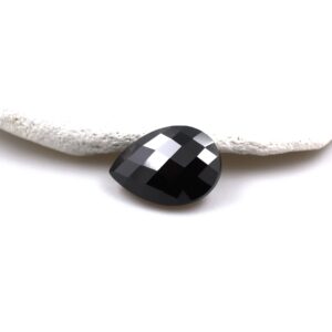 Natural Black Spinel Teardrop Loose Gemstone - Checkerboard Faceted Cut - 6.93ct, 10x13mm Natural Black Spinel Teardrop Loose Gemstone - Checkerboard Faceted Cut - 6.93ct, 10x13mm
