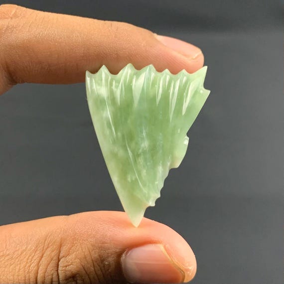 Spiral Carved Jade Cabochon – Unique Vesuvianite Gemstone