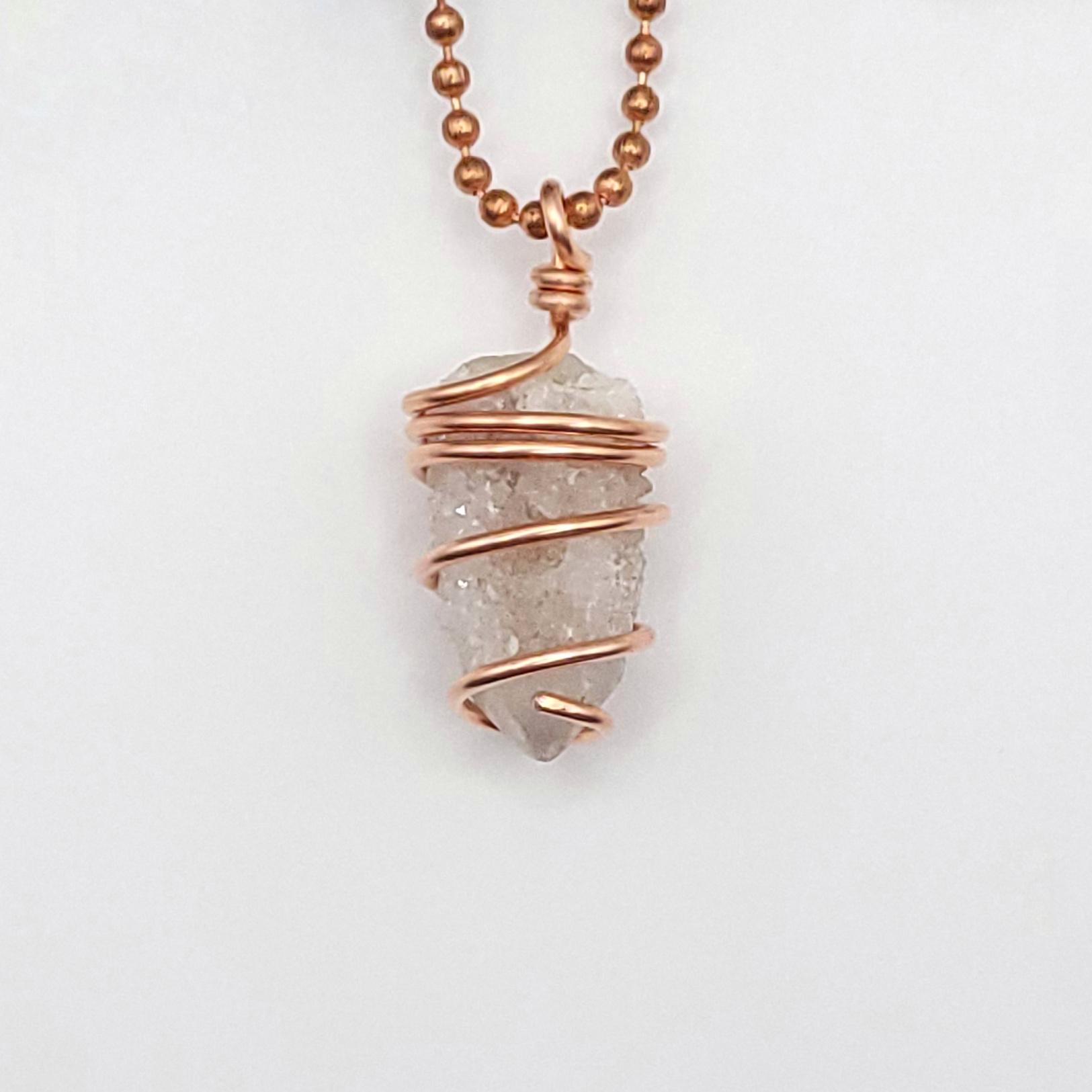 Spirit Quartz Necklace In Copper: Crystal Cluster Pendant For Harmony And Spiritual Connection