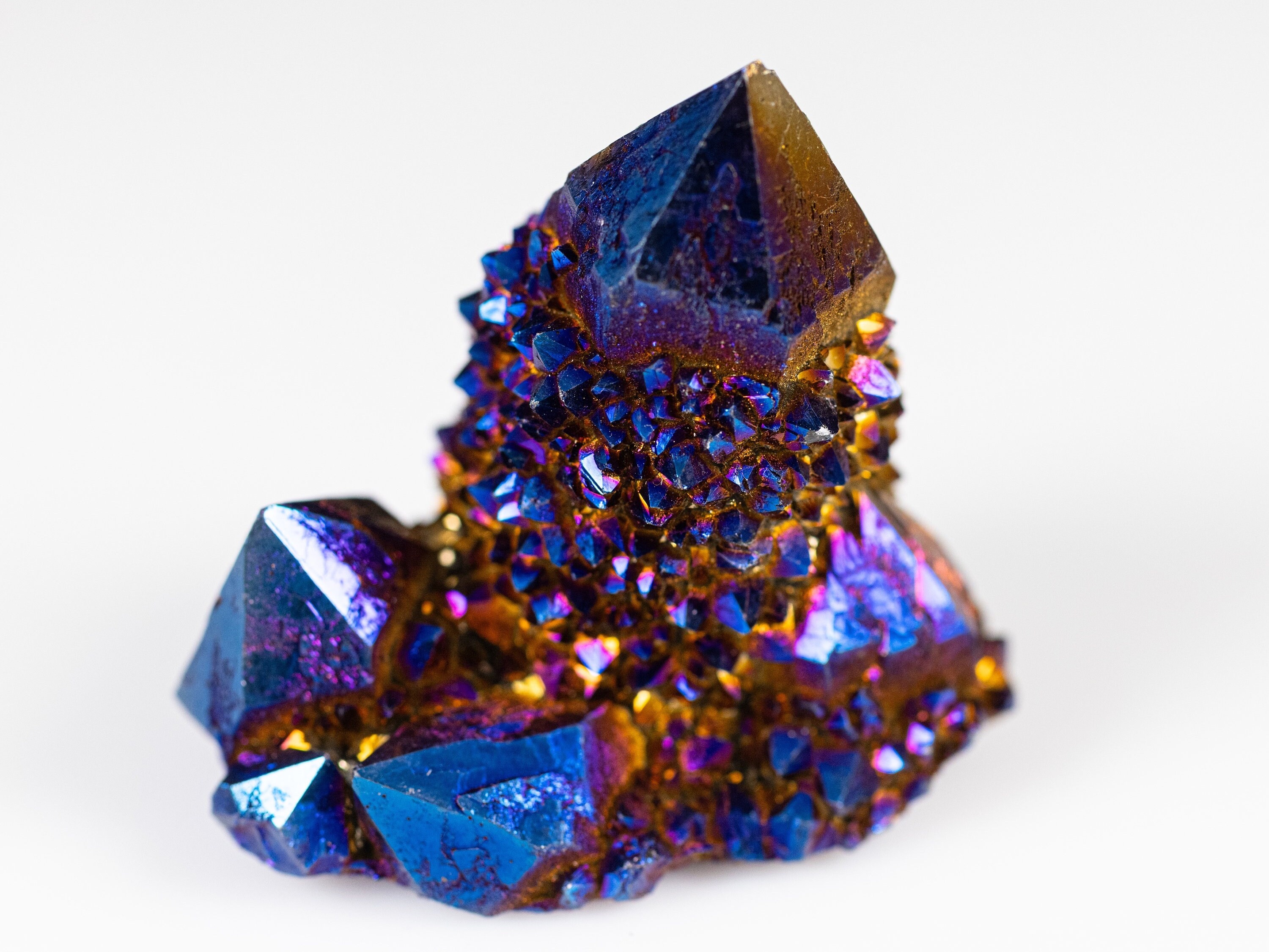 Blue Titanium Aura Quartz Crystal Cluster - Rainbow Quartz Crystal, Spirit Quartz Cluster, Crystal Decor, E2143 Blue Titanium Aura Quartz Crystal Cluster - Rainbow Quartz Crystal, Spirit Quartz Cluster, Crystal Decor, E2143