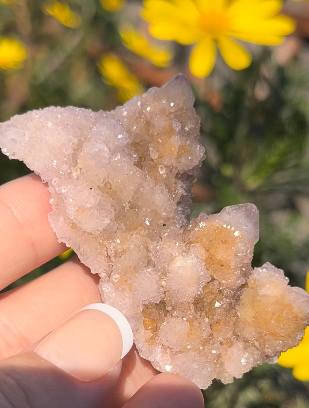 See Video! Sparkly Druzy Spirit Cactus Quartz Amethyst Raw Crystal Cluster ~ Sq1