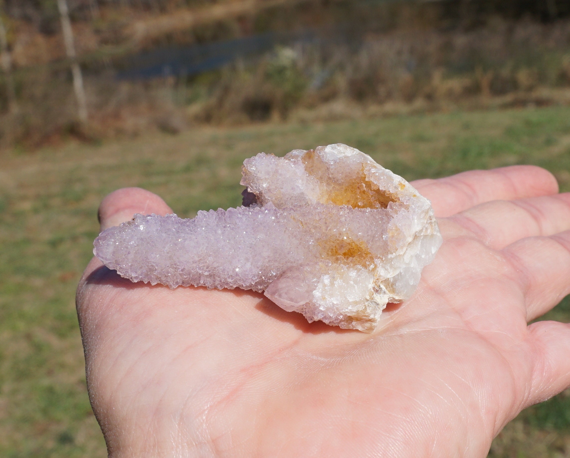 Spirit Quartz ~ South African Cactus Amethyst Natural Crystal Cluster ~ 2.6" X 1.6" X 1.1" ~ 1.8 Ounce Spirit Quartz ~ South African Cactus Amethyst Natural Crystal Cluster ~ 2.6" X 1.6" X 1.1" ~ 1.8 Ounce