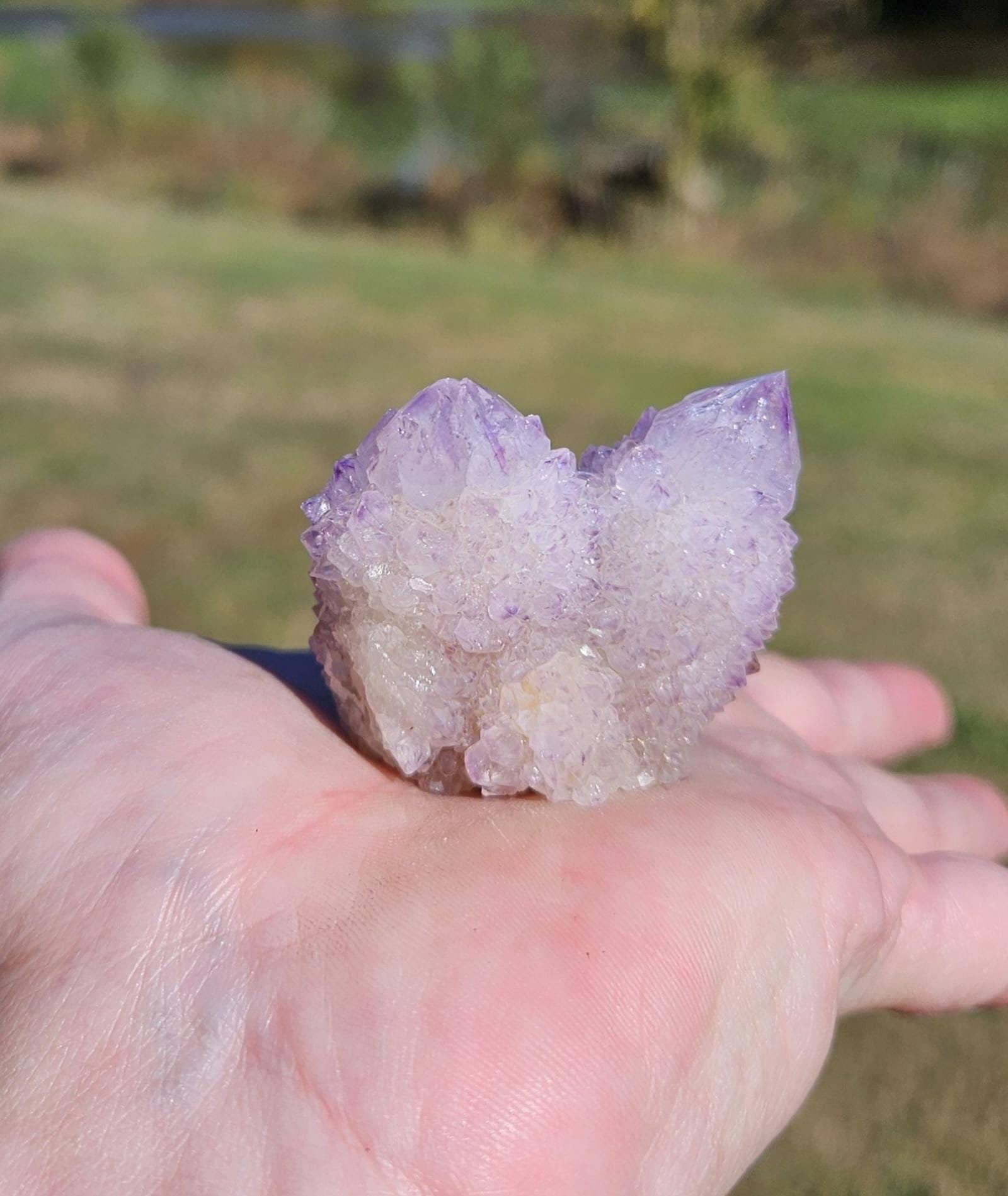 Spirit Quartz ~ South African Cactus Amethyst Crystal Cluster ~ 2" X 1.6" X 1.5" ~ 2.6 Oz