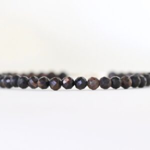 Black Star Sapphire bracelet RARE, Genuine dark Sapphire jewelry, 4mm bead bracelet, sterling silver clasp, September birthstone Black Star Sapphire bracelet RARE, Genuine dark Sapphire jewelry, 4mm bead bracelet, sterling silver clasp, September birthstone