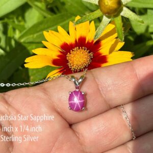Tiny 6 Ray Star Sapphire Light Fuchsia Necklace /sterling Silver/ Vs Quality Tiny 1.75 Cts 8 X 6 Mm Natural Aaa Pink Star Sapphire Tiny 6 Ray Star Sapphire Light Fuchsia Necklace /sterling Silver/ Vs Quality Tiny 1.75 Cts 8 X 6 Mm Natural Aaa Pink Star Sapphire