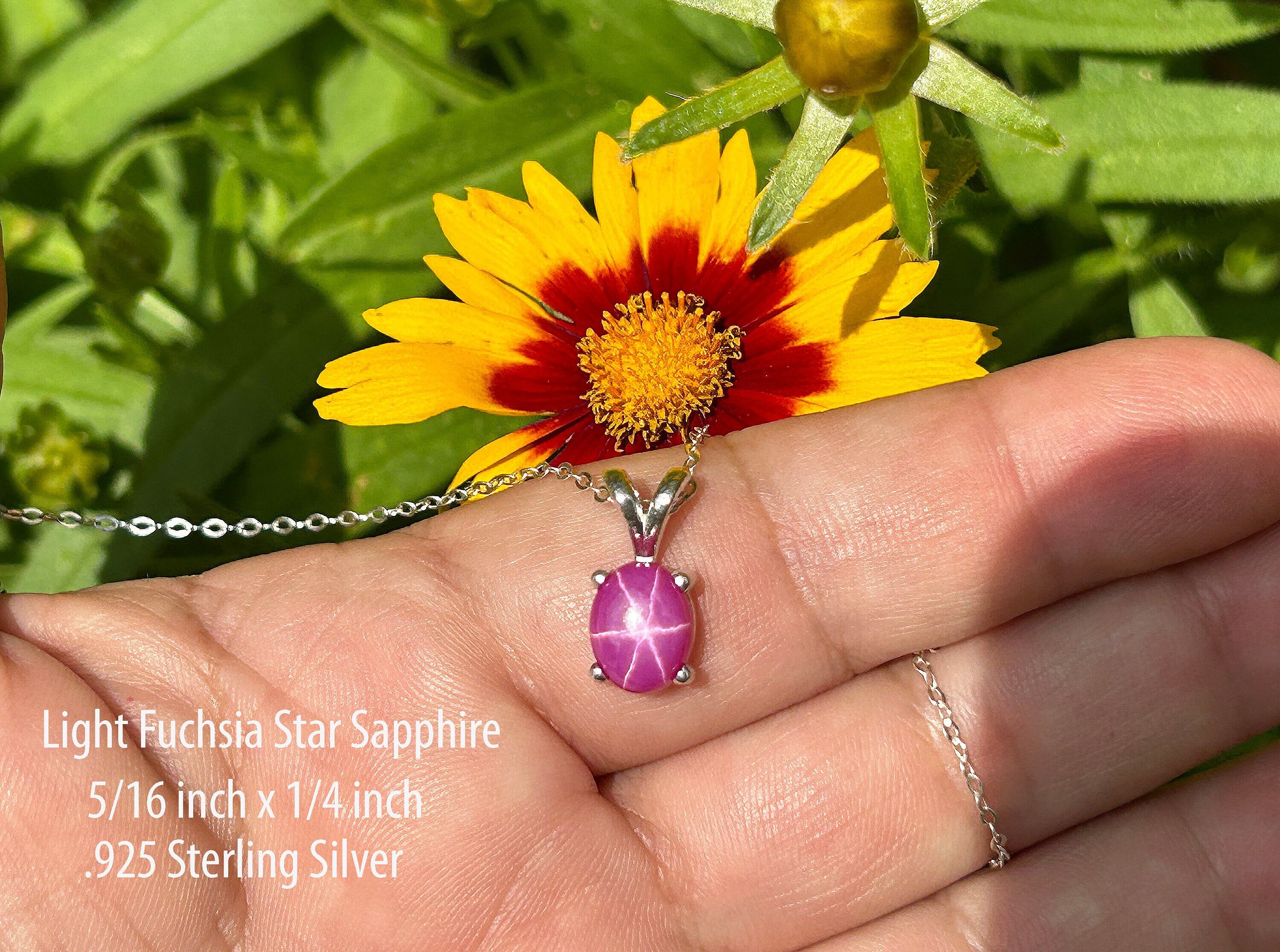 Tiny 6 Ray Star Sapphire Light Fuchsia Necklace /sterling Silver/ Vs Quality Tiny 1.75 Cts 8 X 6 Mm Natural Aaa Pink Star Sapphire Tiny 6 Ray Star Sapphire Light Fuchsia Necklace /sterling Silver/ Vs Quality Tiny 1.75 Cts 8 X 6 Mm Natural Aaa Pink Star Sapphire