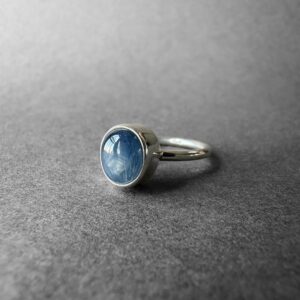 Natural Blue Burma Star Sapphire Silver Ring, Elegant and Solid Design, One-of-a-Kind Jewelry