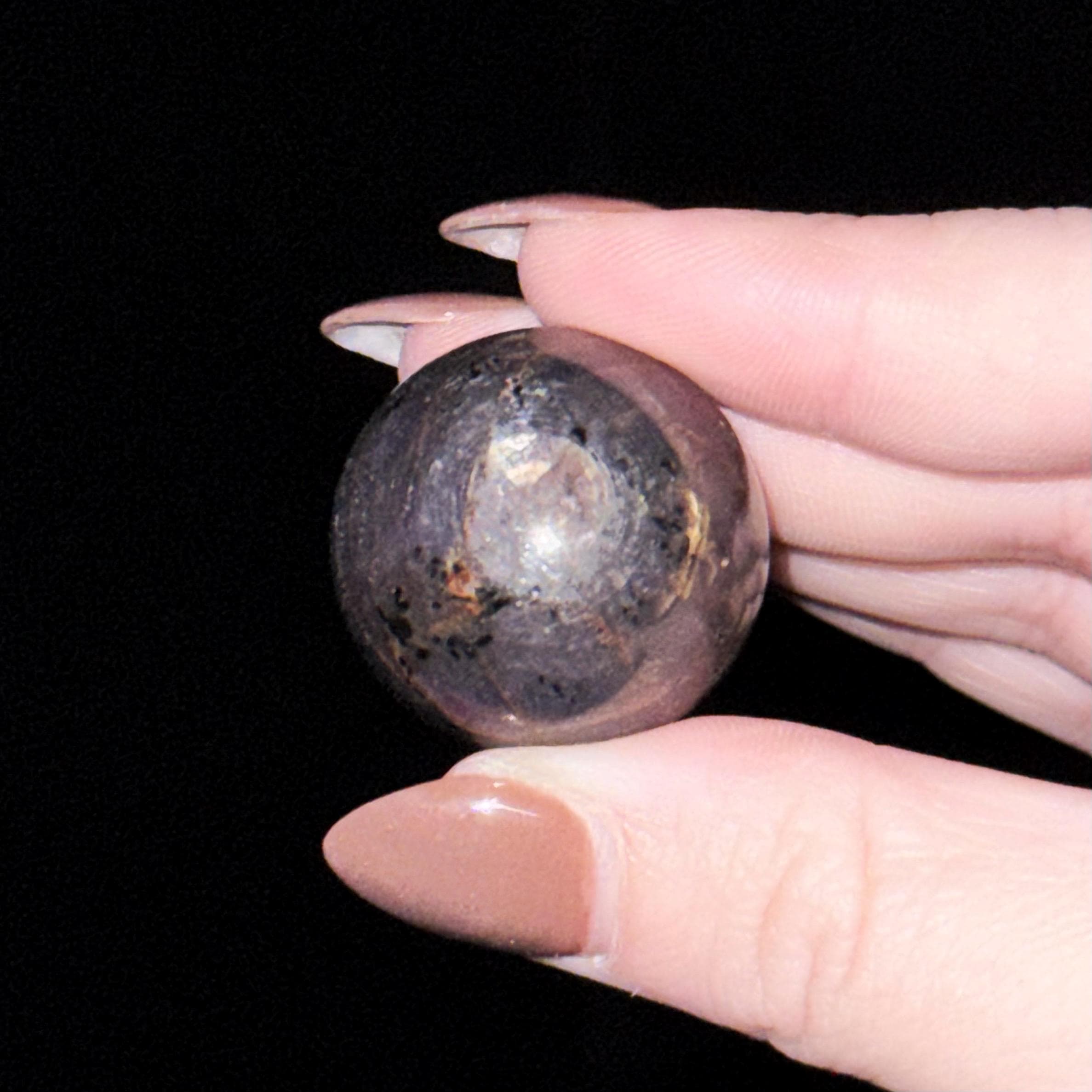 Star Sapphire Sphere , 25mm , - #7 (polished Blue Crystal Ball, Throat Chakra, Healing Stone, Focus)