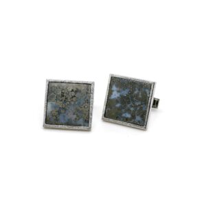 Sterling Silver Pyrite Agate Square Gemstone Cufflinks, 925 Gemstone Cufflinks, Mid Century Cufflinks, Pyrite Cufflinks, Agate Cufflinks
