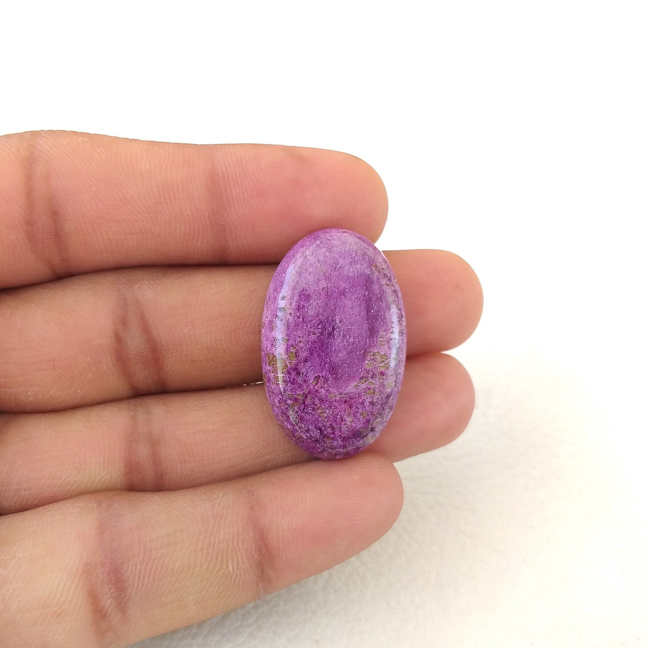 Oval Atlantisite Cabochon: Purple Stichtite Gemstone, 25.2 Carat