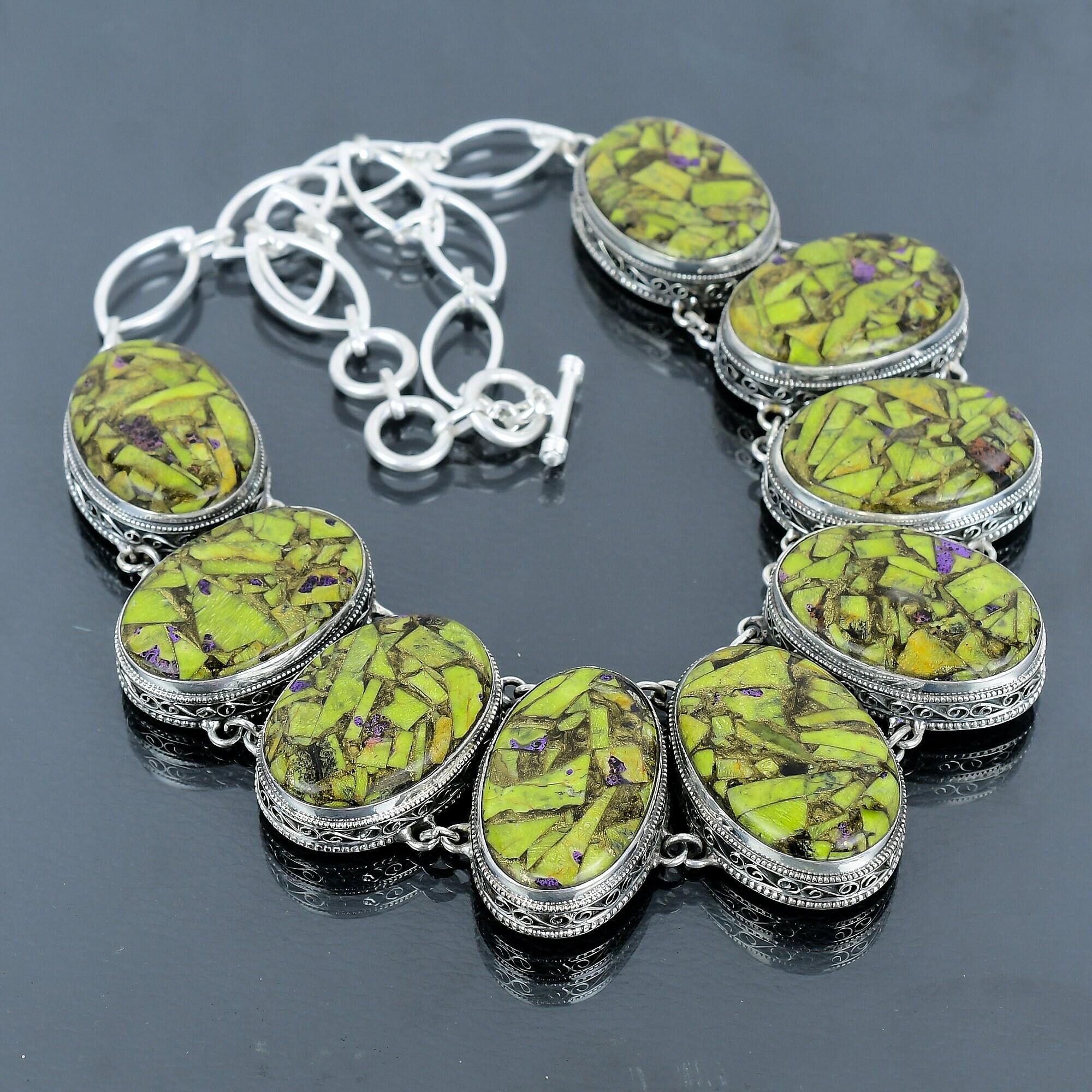 Copper Stichtite 925 Sterling Silver Necklace - Handmade Gemstone Jewelry