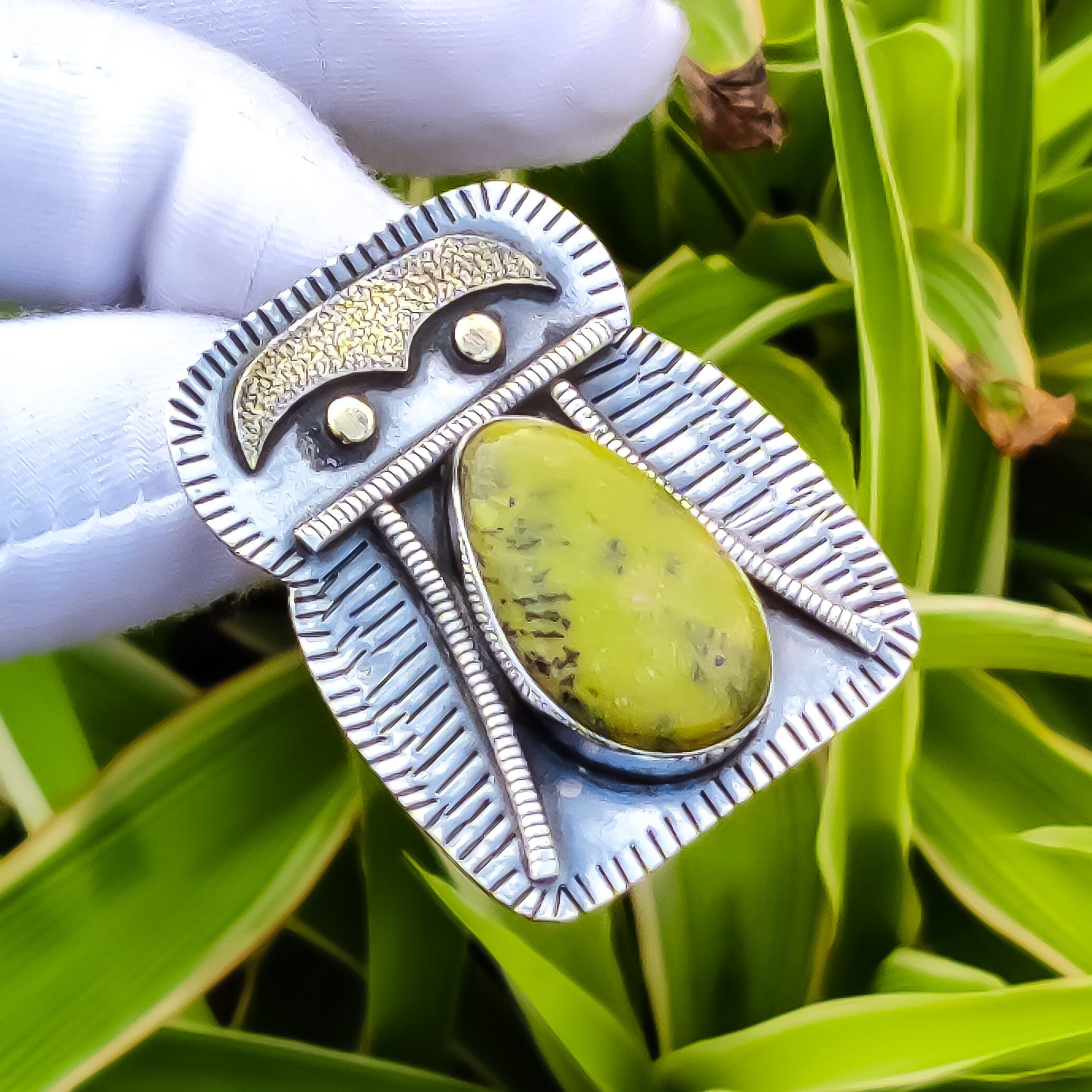 Handmade Stichtite Pendant: 925 Sterling Silver, 18k Gold Plated