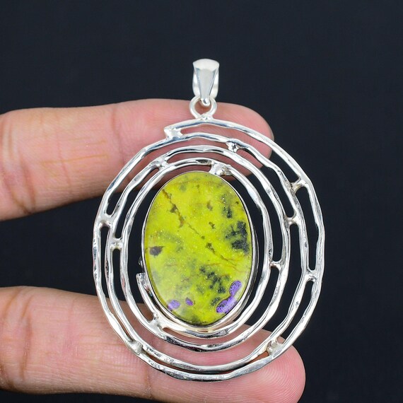 Stichtite Pendant: Handmade 925 Sterling Silver Gemstone Jewelry Stichtite Pendant: Handmade 925 Sterling Silver Gemstone Jewelry