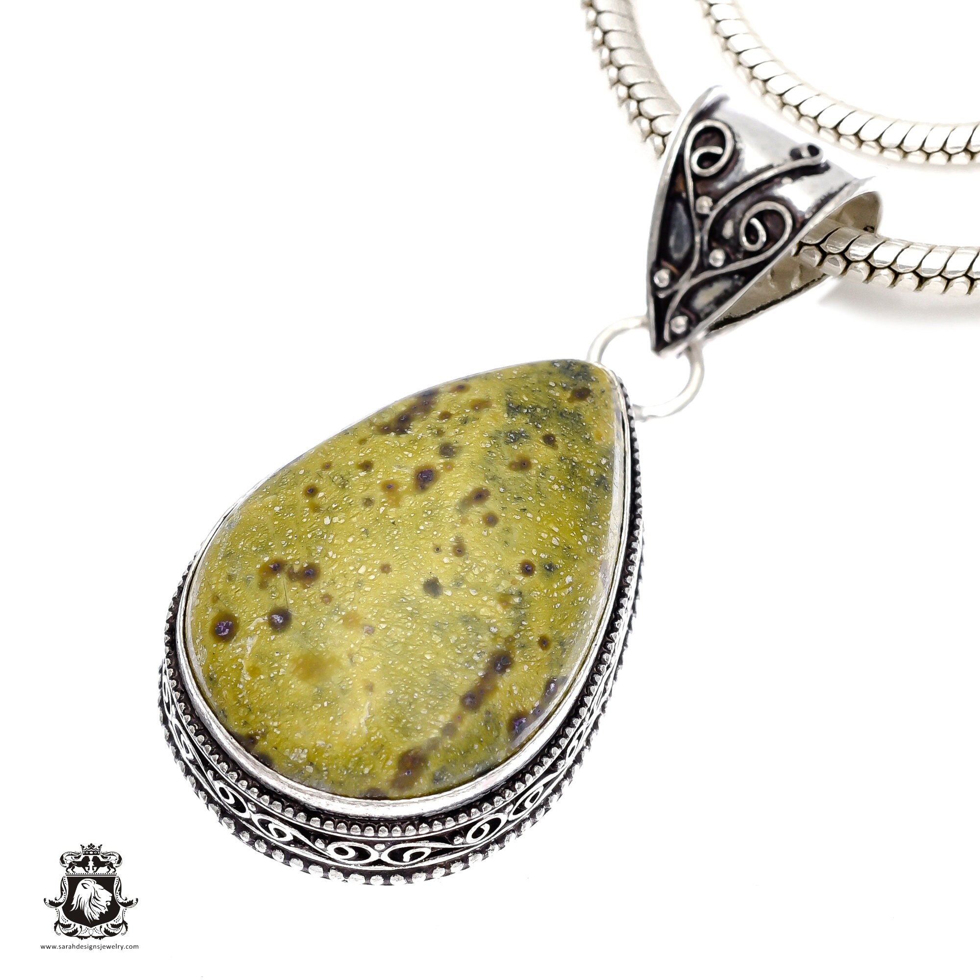 Stichtite Serpentine Atlantisite Pendant & Free 2mm Italian 925 Sterling Silver Chain V588 Stichtite Serpentine Atlantisite Pendant & Free 2mm Italian 925 Sterling Silver Chain V588