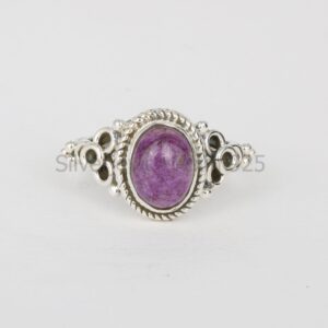 Purple Stichtite Sterling Silver Ring - Oval Gemstone Statement Ring Purple Stichtite Sterling Silver Ring - Oval Gemstone Statement Ring