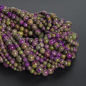 Genuine Natural Atlantisite Stichtite Gemstone Beads 4MM 6MM 8MM 10MM Purple Round AA Quality Loose Beads
