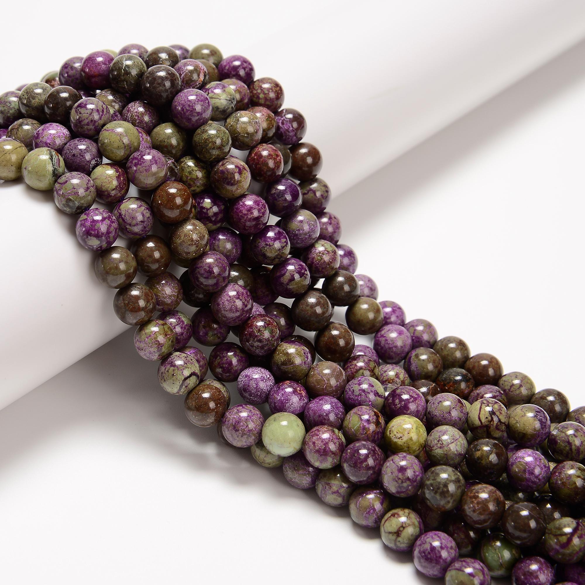 Grade Aa Natural Atlantisite Stichtite Smooth Round Beads 6mm 8mm 15.5'' Strand