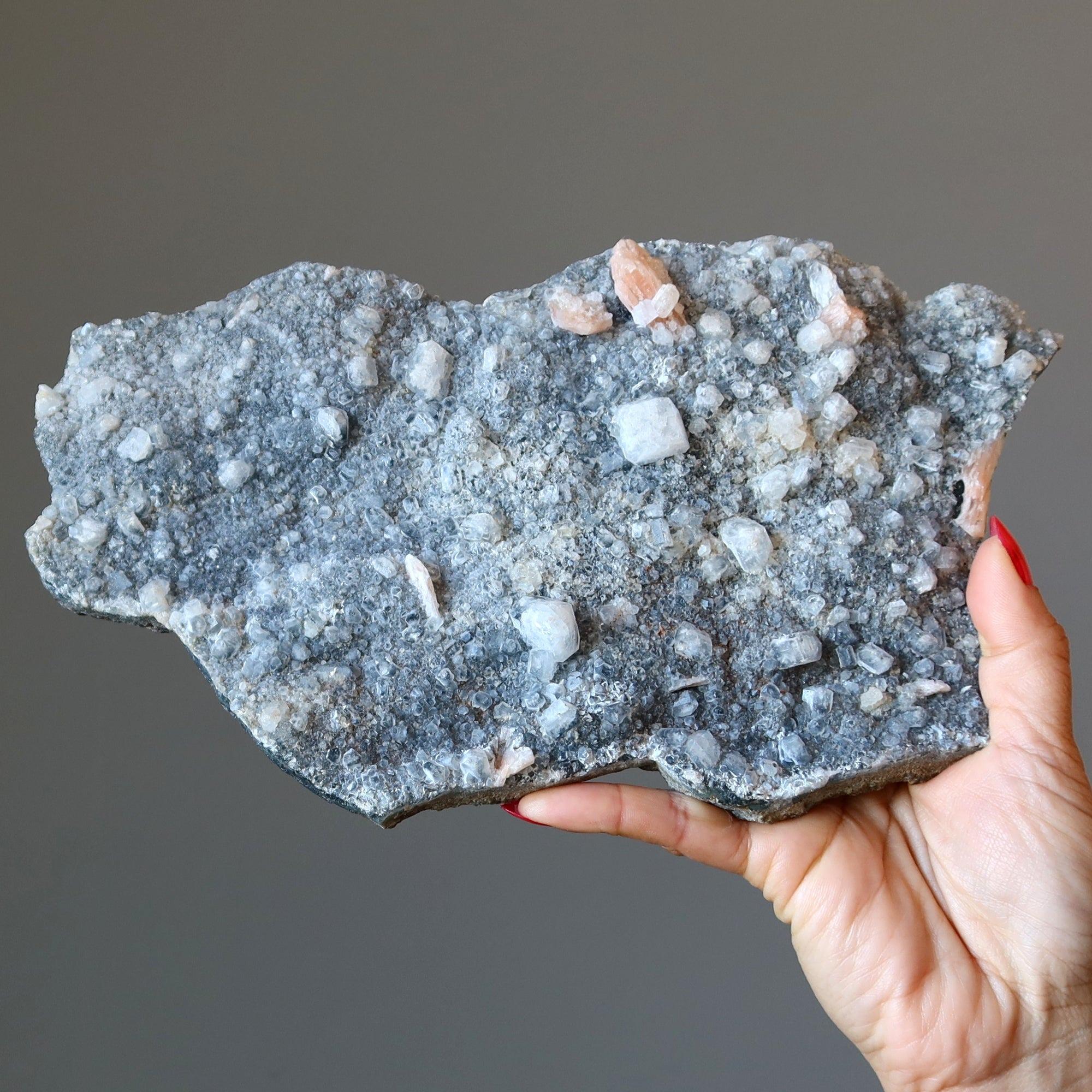 Stilbite Cluster Apophyllite Chalcedony Pink Serenity 10 Inch Raw Rough Crystal