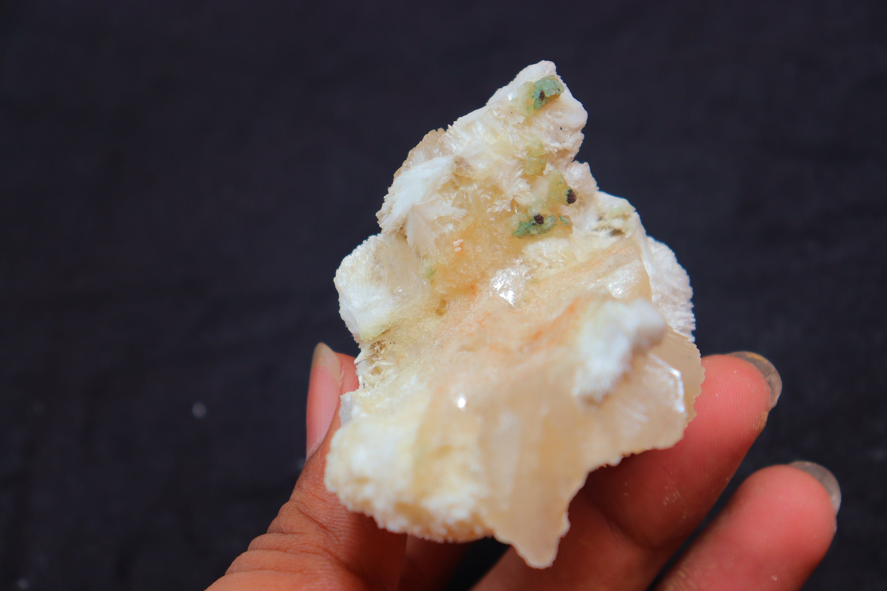 Stilbite In Okenite Gyrolite Mineral, Okenite Crystal, Okenite Cluster, Okenite Gyrolite Flower, Decorative Stone, Okenite Zeolite