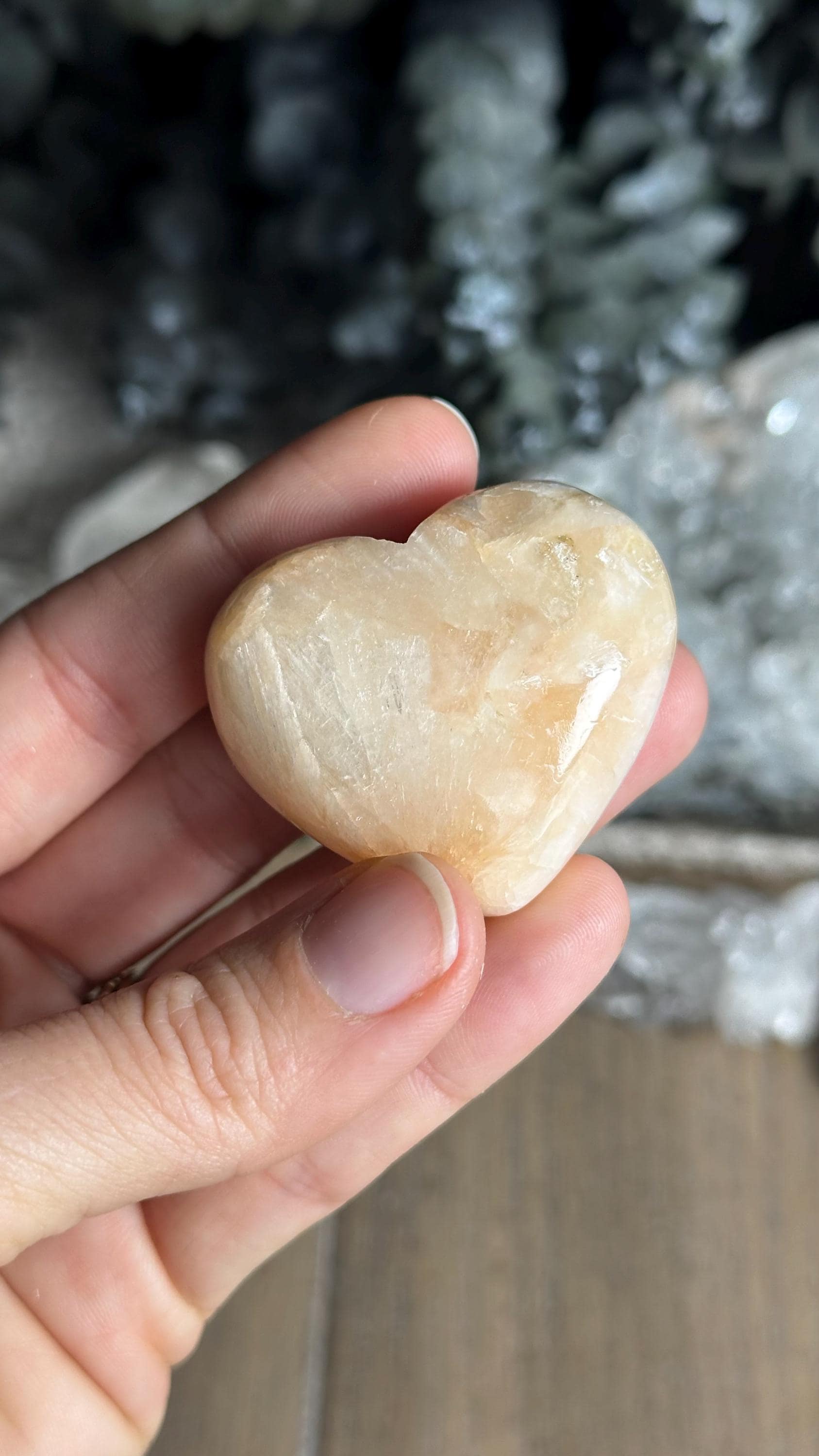 Stilbite Heart – Radiant, Heart-shaped Crystal