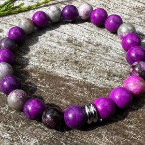 Sugilite a Love Stone, 8mm, Healing Stone Bracelet or Anklet!