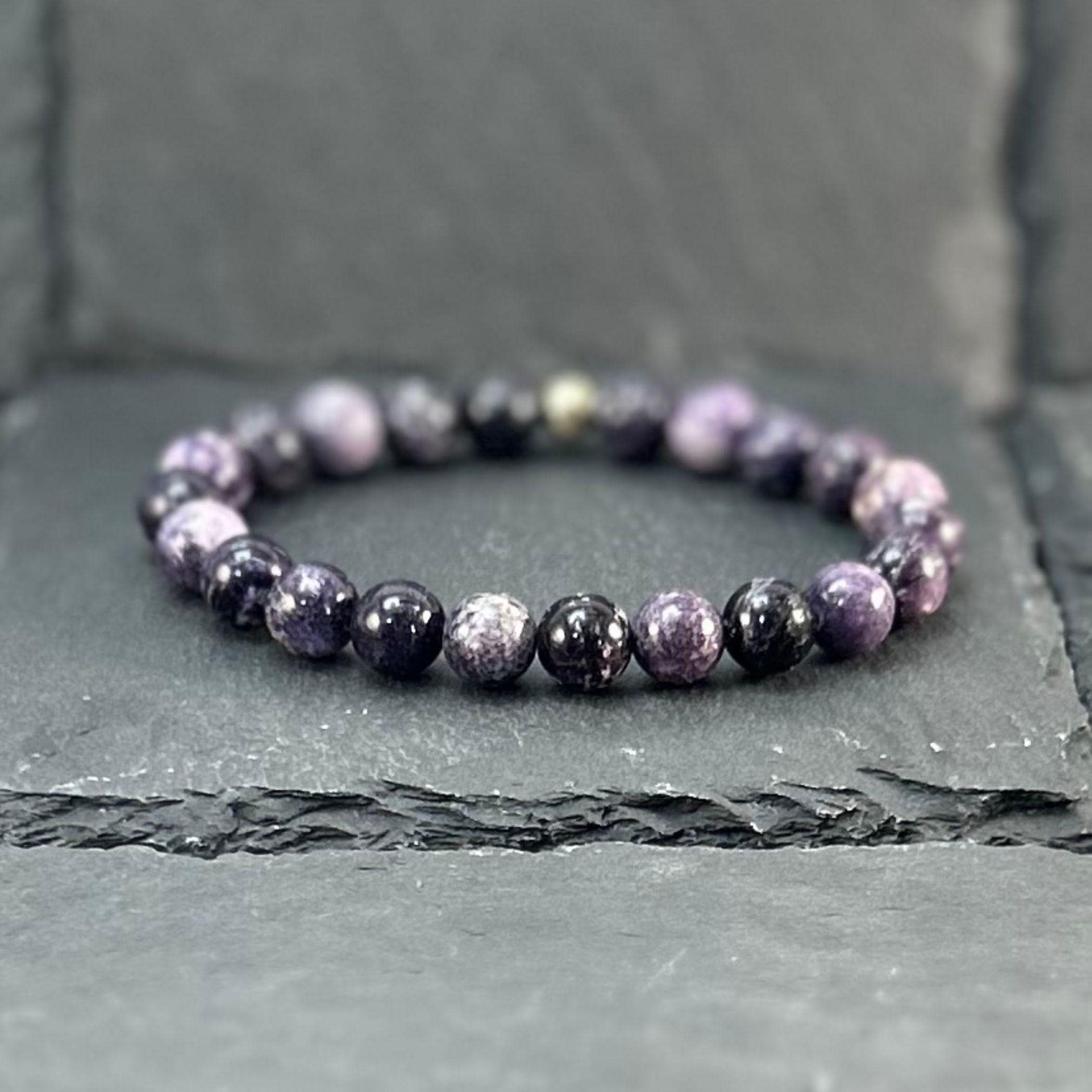 Sugilite Beaded Bracelet: Handmade Healing Crystal Jewelry