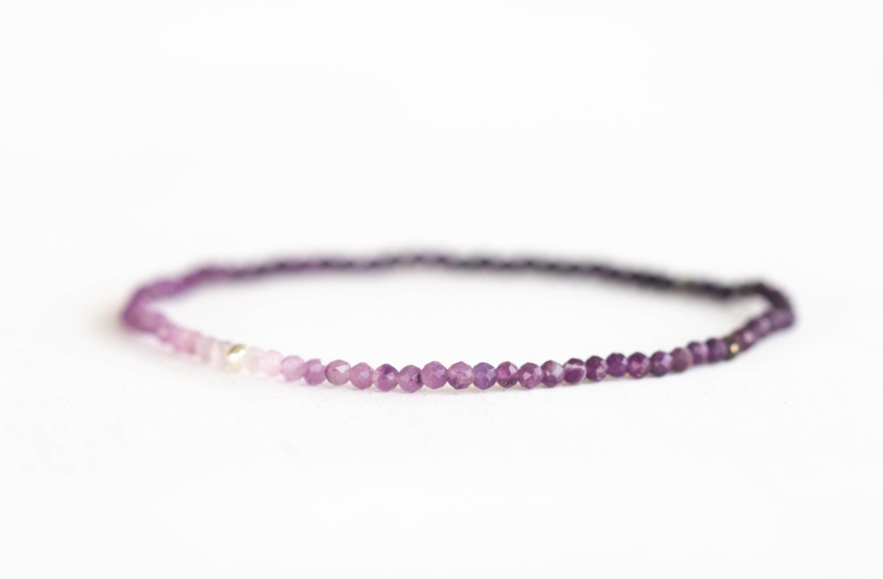 Dainty Sugilite Stretch Bracelet, Beaded Delicate Purple Elastic Jewelry
