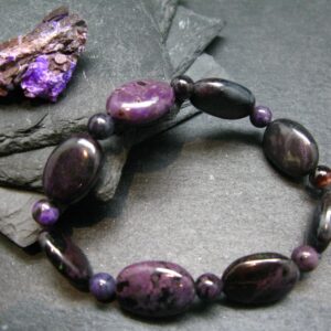 Sugilite Genuine Bracelet ~ 7 Inches ~ 16mm Oval Beads
