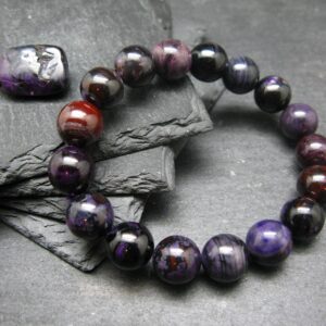 Sugilite Genuine Bracelet ~ 7 Inches ~ 12mm Round Beads