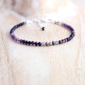 Sugilite Bracelet In Sterling Silver, Gold Or Rose Gold Filled With Dainty 3mm Faceted Purple Gemstone Beads, Natural Crystal Jewelry
