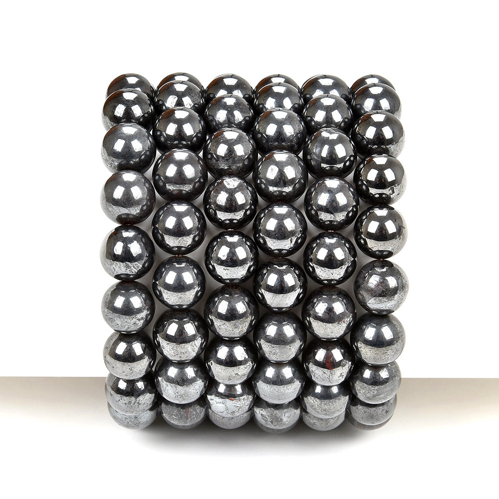 Natural Black Iron Sugilite Gemstone Round Bracelet 8mm 10mm 7.5 Inch Strand (s27)