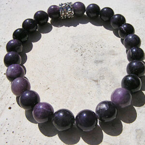 Sugilite Bracelet, Natural Deep Purple Color, Stone Of Spiritual Love And Wisdom, 8mm Round Beads, On Stretch Cord